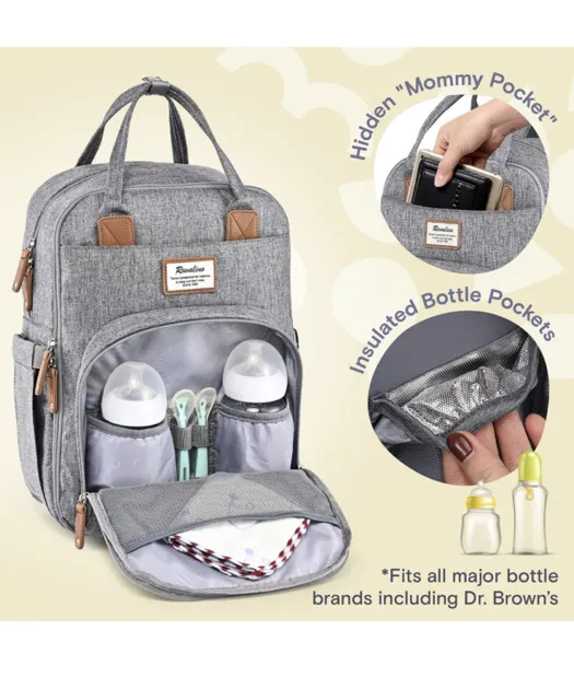 Diaper Bag Backpack, RUVALINO Multifunction Travel Back Pack YW168 2