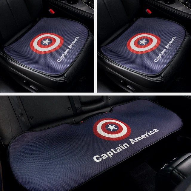 Marvel Captain America Shield 3Pcs Car Seat Cushion Set Cooling Seat Cover Pad