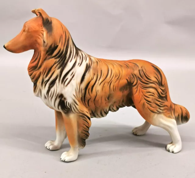 9924061 Wagner&Apel Porcelaine Figurine Chien Collie Bisquit Coloré 22x15x5cm