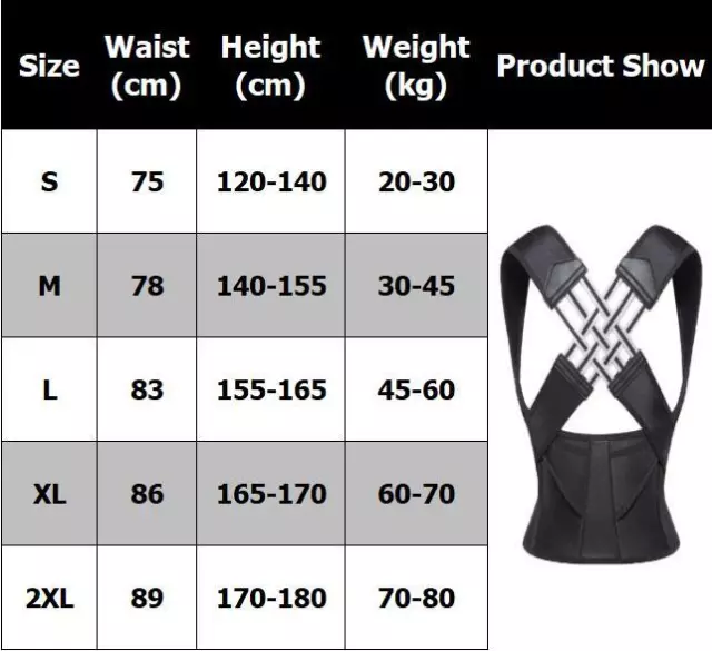 Adjustable Posture Corrector Low Back Support Shoulder Brace Belt for Women Men 2