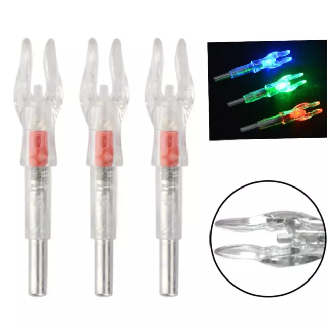 6pcs Archery LED Lighted 4.2mm Arrow Nocks Tail Bow Arrow Shaft Automatically