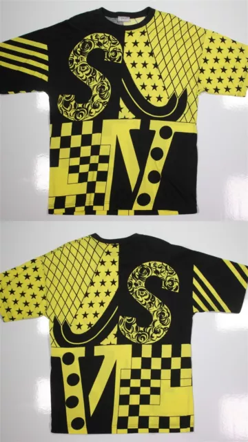 Gianni Versace Sport Vintage 1990's Black/Yellow Stars Short Sleeve T-Shirt 40/L