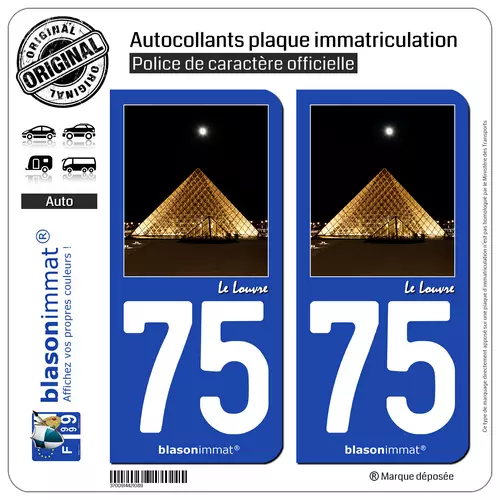 2 Stickers autocollants plaque d immatriculation PSG