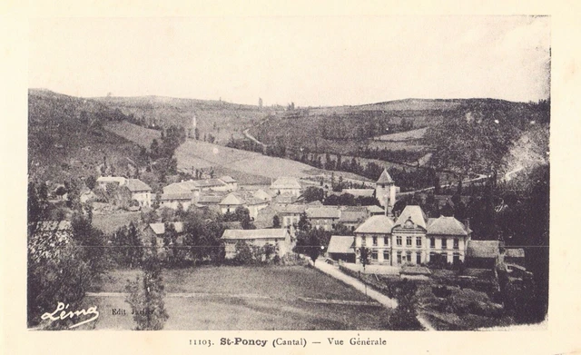 "St Poncy. Vue Generale" 1940s France Vintage Postcard *Worldwide ship*
