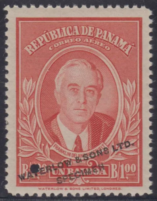 PANAMA 1948 ROOSEVELT Sc C104 TOP VALUE PERF PROOF + "SPECIMEN" MNH VF