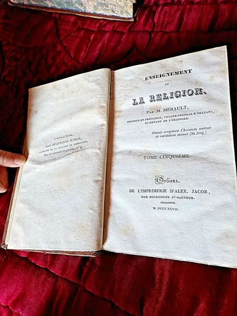 Enseignement de la Religion par M. Mérault en 5 tomes-1827-Alex. Jacob à Orléans 2