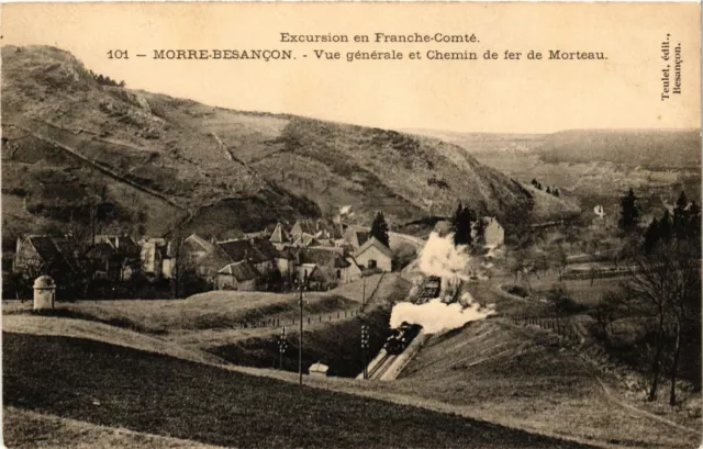 CPA MORRE-BESANCON - Vue générale et Chemin de fer de MORTEAU (299861)