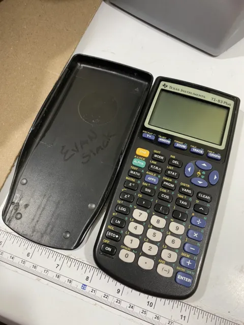 Texas Instruments TI-83 Plus Graphing Calculator With Cover Black Tested MR322