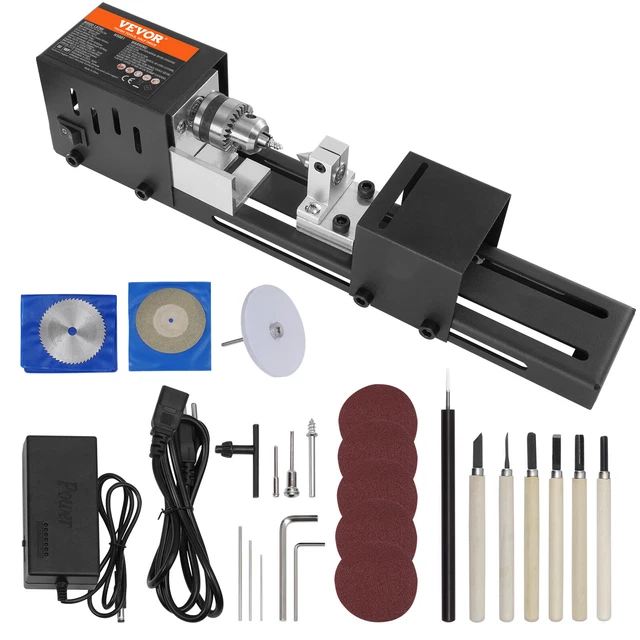 VEVOR MINI LATHE Machine 24V 96W Mini Wood Lathe Tools 2.76 in x 6.3 in