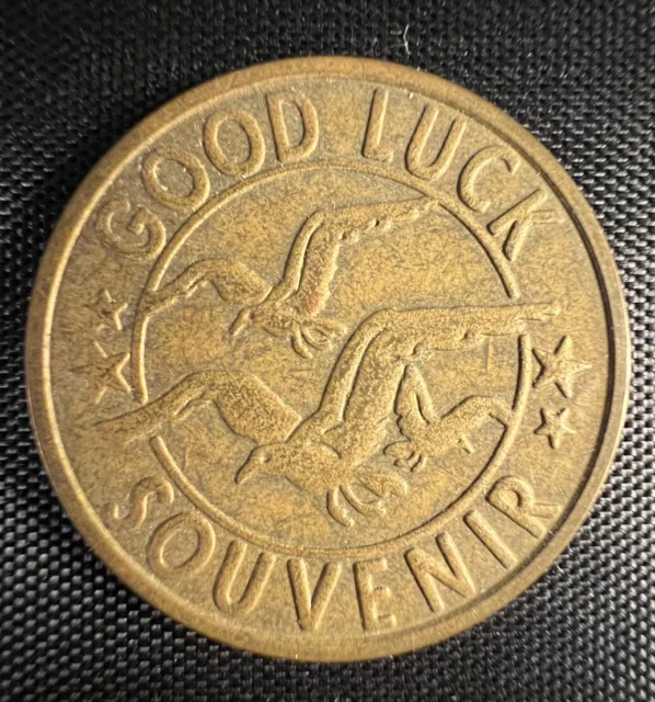 Vintage Fisherman's Wharf Monterey CA Good Luck Souvenir Lucky Coin