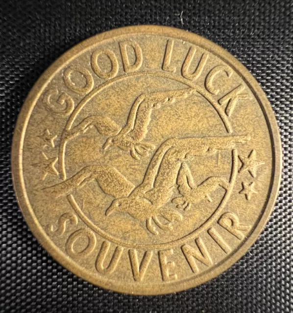 Vintage Fisherman's Wharf Monterey CA Good Luck Souvenir Lucky Coin
