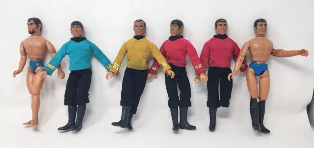 Mego Star Trek Lot Of 6 Action Figures Spock, Captain Kirk, & More Vintage 1974
