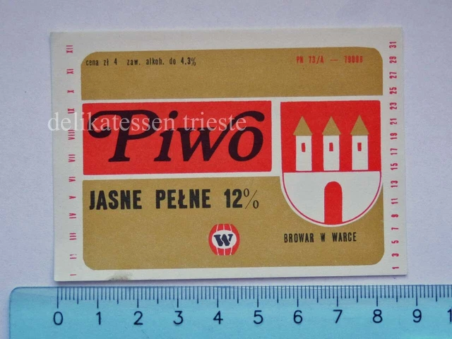 BIRRA PIWO JASNE PELNE bier beer vecchia ETICHETTA old LABEL vintage