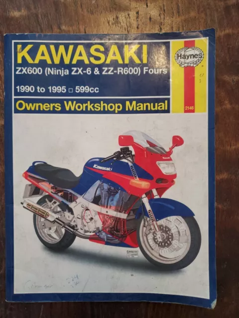 Kawasaki ZX600 Ninja ZX6 ZZR600 Fours 1990 91 92 93 93 95 Haynes Workshop Manual