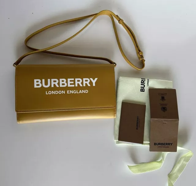 NWT $695 Burberry Hazelmere Leather Crossbody Bag Light Copper Orange 8046308 IT