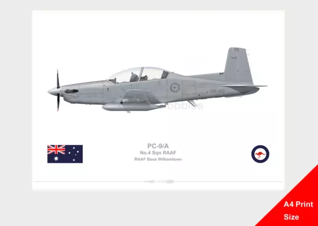 Warhead Illustrated PC-9/A 4 Sqn RAAF A23-020 A4 Aircraft Print