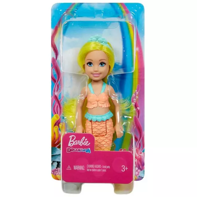 Barbie Chelsea Dreamtopia Doll GJJ88 15 cm - 6'5 Inch Yellow Mermaid New