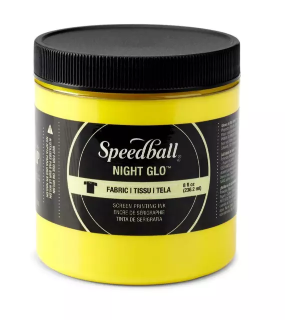 Speedball Night Glo Fabric Screen Ink Yellow 8oz (7521)