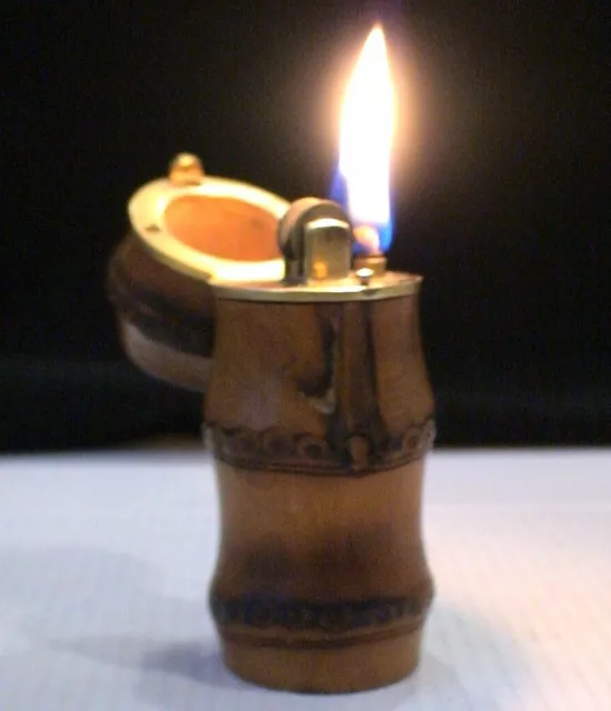 BRIQUET Ancien * forme Bambou type DUNHILL licence Cartier 1930s' Fuel LIGHTER 2