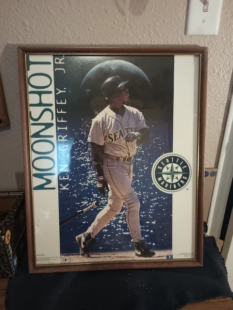 Vintage 1996 Ken Griffey Jr. “Moon Shot” Costacos Poster 17.5” X 21.5” W/ Frame