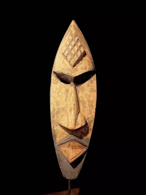 Wooden Tribal African Art Face Mask Vintage Hand Carved Art Dan Masks 2817