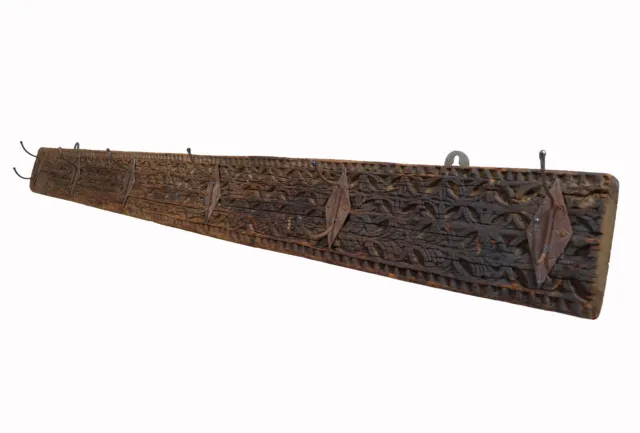 142 cm antik Hakenleiste Garderobe Wandgarderobe mit 6 Eisen Hacken Nuristan N:1