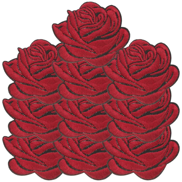 10 Pcs Clothes Patches Pants Repair Flower Iron Embroidery Label Computer