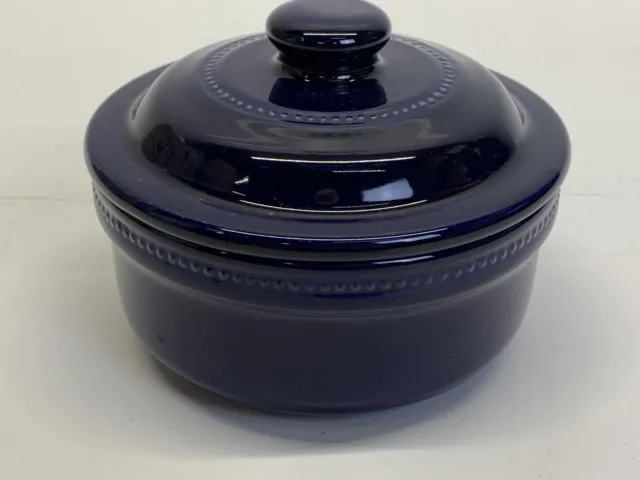 Cobalt Blue Ceramic Stoneware Lidded Pot Oven Safe and Dishwasher Safe