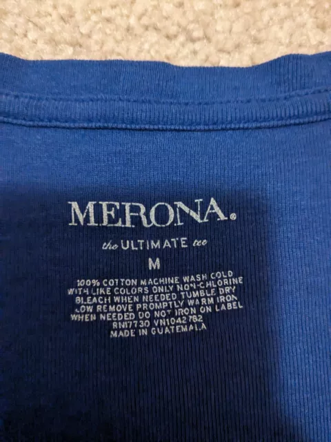 Tshirt, blue,  v neck, Short Sleeve, Merona ultimate,  100% cotton, Size M