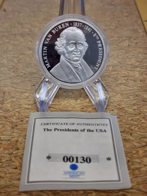 American Mint Martin Van Buren The Presidents of The USA Silver-Plated Coin