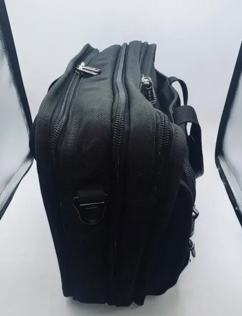 TUMI Alpha Black Ballistic Nylon Laptop Briefcase Expanding Travel Messenger Bag 2
