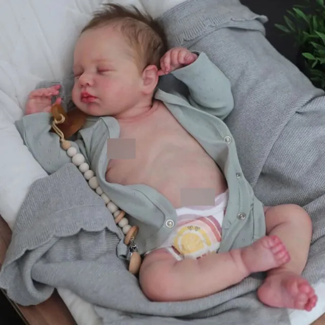 19 Inch Body Full Silicone Lifelike Soft Gift Reborn Doll Baby Newborn Sleeping