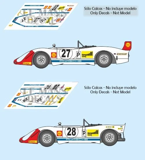 Decalcomanie Porsche 911 S Le Mans 1970 1:32 1:24 1:43 1:18 911S