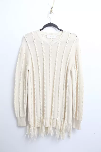 EUC S Michael Kors Collection/ Fringed 100%Cashmere Sweater- MSRP $1490