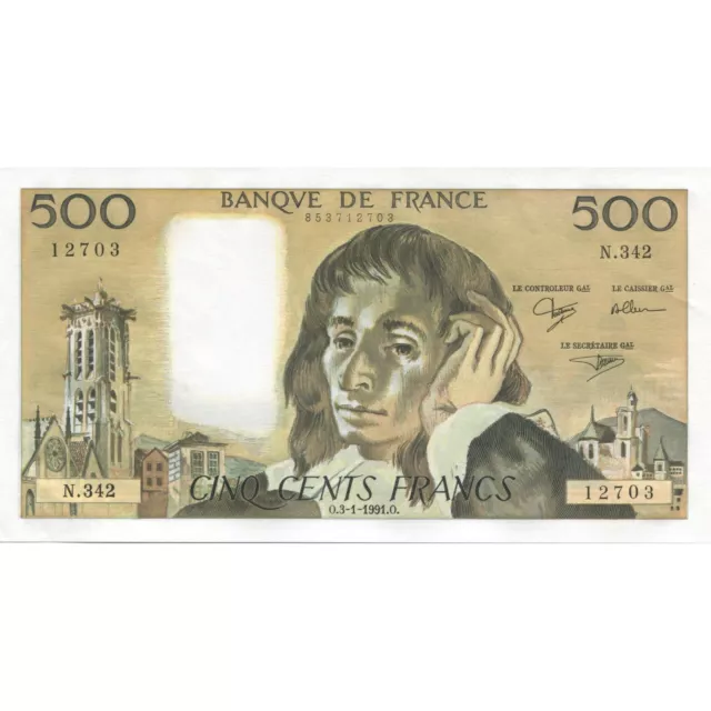 [#193213] France, 500 Francs, Pascal, 1991, N.342, UNC, Fayette:71.46, KM:156, g