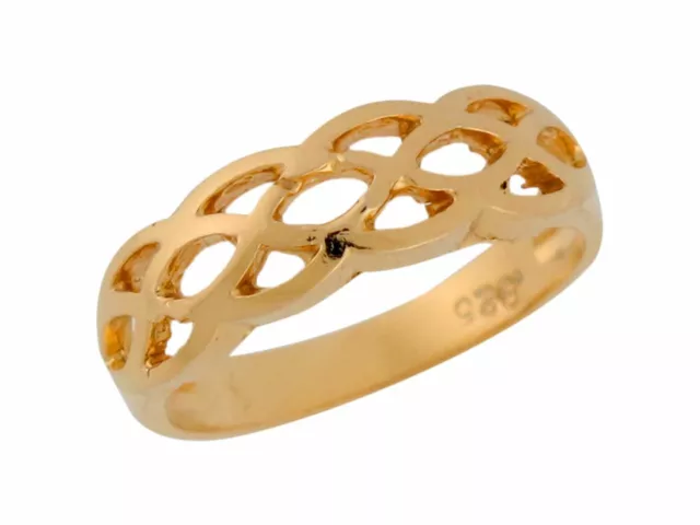 10k or 14k Yellow Gold Filigree Criss Cross Woven Design Ladies Ring