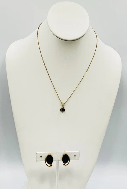 1/20K GF Van Dell Earrings & 14K GFR Pendent & 1/20 12K GF Necklace
