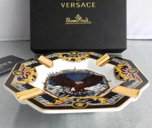 Rosenthal Versace Le Règne  Animal Sam  Adler Ascher 14 cm  Achteckig Neu & Ovp