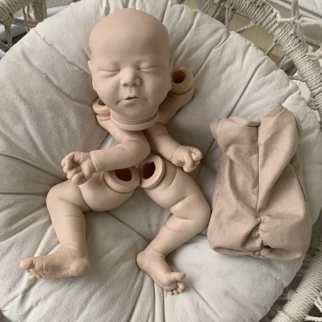 21inch Unpainted Reborn Doll Kit Sleeping Newborn Baby Unfinished Body Parts 3