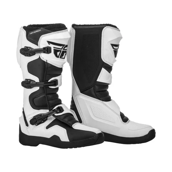 Fly Racing Maverik MX Offroad Race Motocross Stiefel weiß Erwachsene