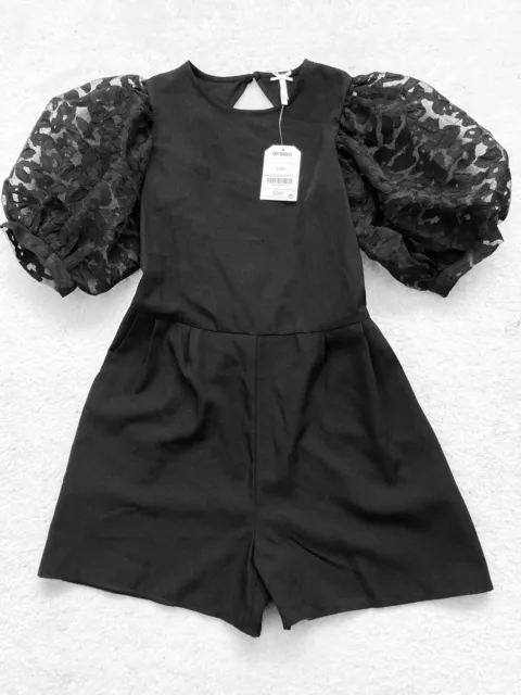 BRAND NEW Girls Black Organza Lace Sleeve Playsuit Age 8 Years From Next