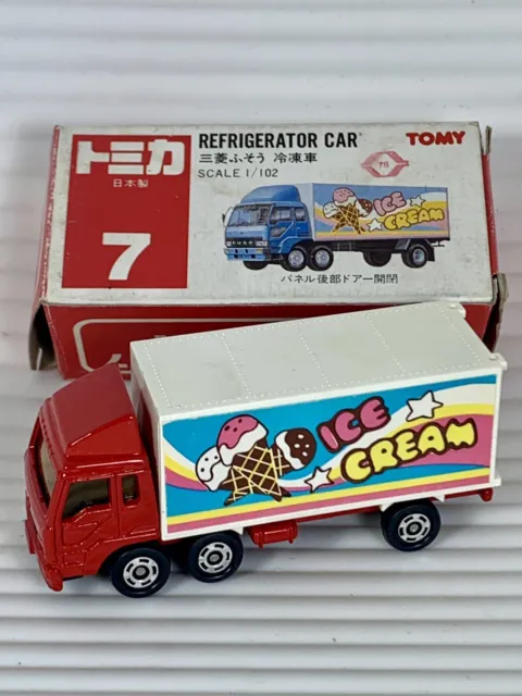 Tomica Mitsubishi Fuso Refrigerator Car Ice Cream 7 Made in China Red Tomy Logo