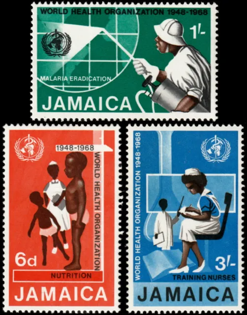 ✔️ Jamaica 1969 - Who Malaria Nursing Nutrition - Sc.  276/278 Mnh ** [5Cw5]