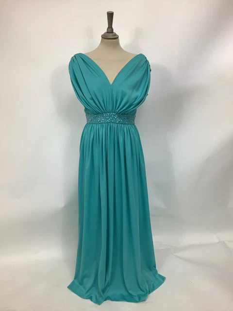 Vintage 70s Trina Lewis & Marjon Couture dress sparkly Grecian cocktail gown #V2