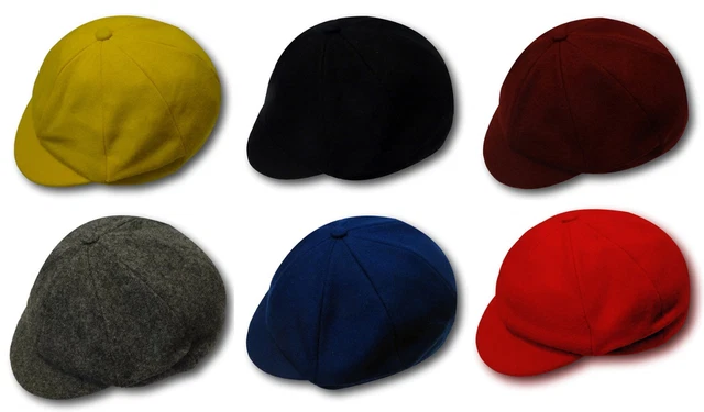 Traditional Wool Flannel School Uniform Caps - Adult Sizes - Many Colours