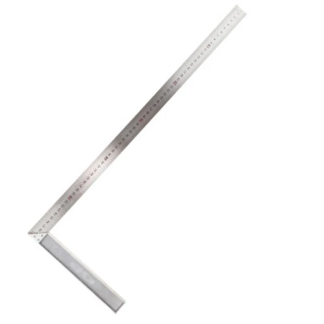 Regla de carpintero L-cuadrada 250-600 mm plata herramienta de ingeniería para carpintería 4 tamaños