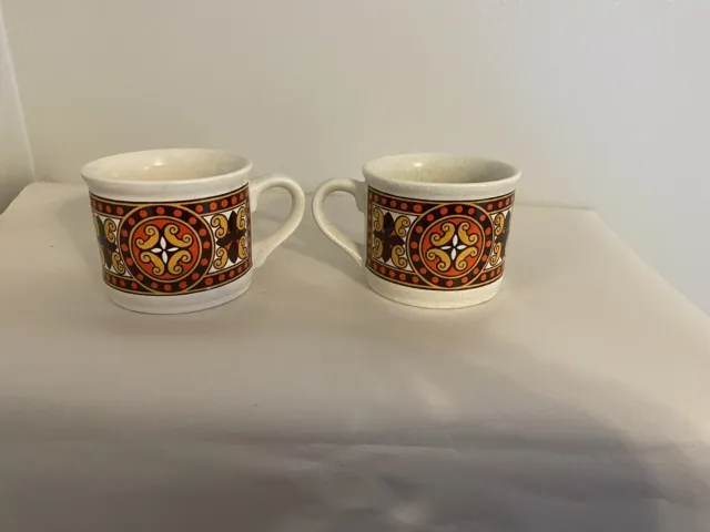 Vintage Sadler Coffee cups, retro design, Seventies colours  Set of two, England