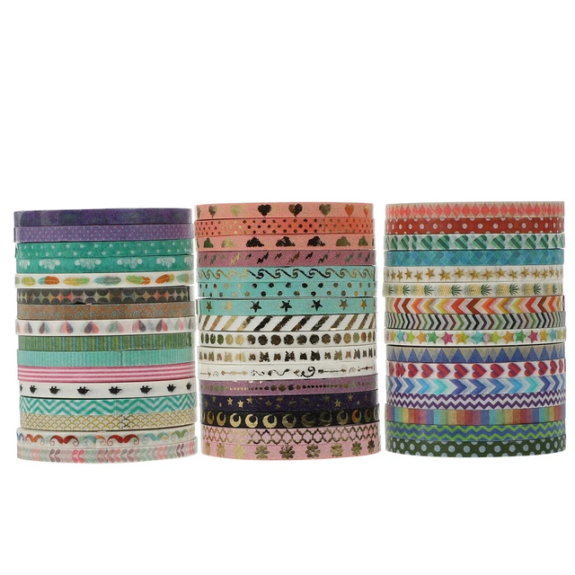 48 Rollen Mehrzweck dekorativ Bastelbänder Washi-Tape-Set Pro Sammelalbum Dekor