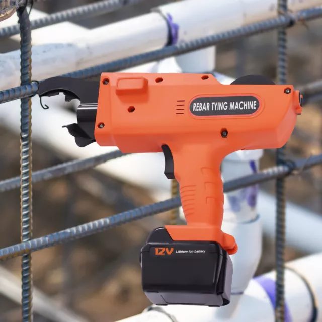 Automatic Handheld Rebar Tier Tool 30-60mm Tying Machine 13200mAh 12V Orange USA