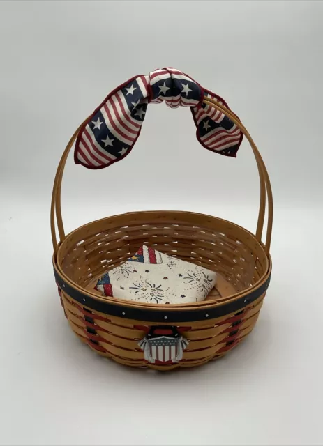 Longaberger All American Casserole Basket W/ Protector, Liner, Tie-on A1